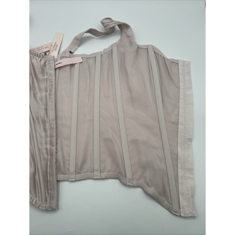 Victoria's Secret The Classic Corset Dusty Rose Medium 100% Silk One Piece NWT - Picture 7 of 9
